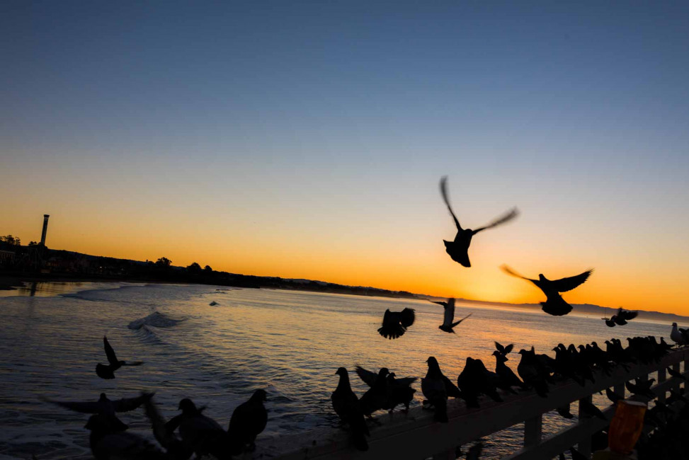 Sunrise over the Monterey Bay from the Santa Cruz Wharf