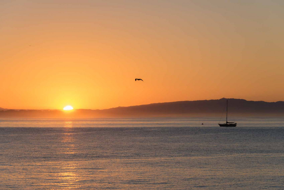 Sunrise over the Monterey Bay from the Santa Cruz Wharf