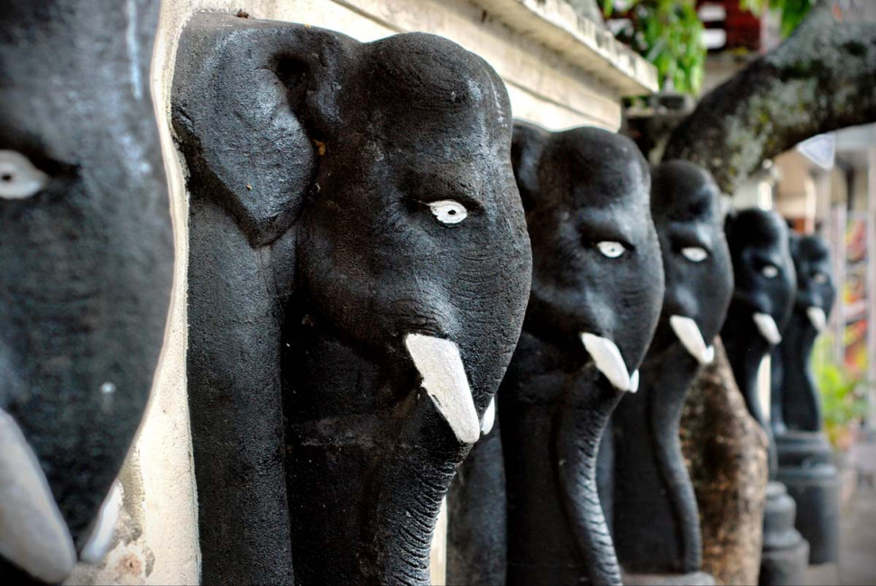 Elephant statues are everywhere in Kandy