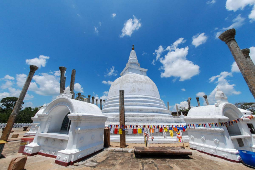 The Thuparama Dagoba in Anuradhapura - one of the Ancient Cities in Sri Lanka