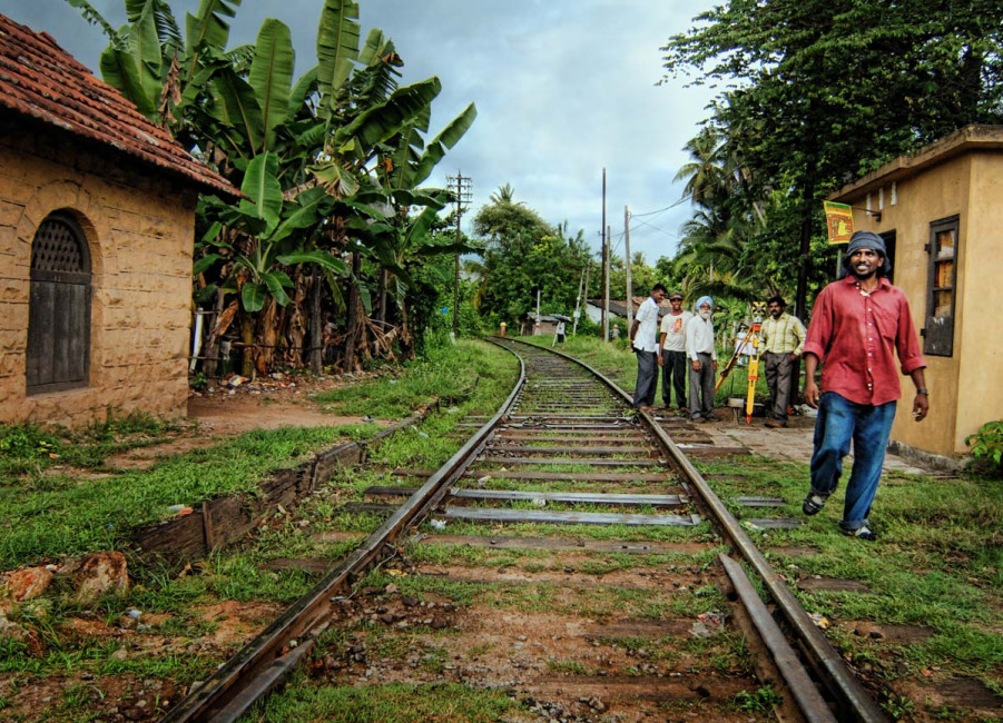 For some locals, life revolves around these train tracks in Galle, Sri Lanka