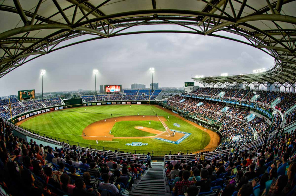 Opening day at the Taiwan International Baseball Stadium