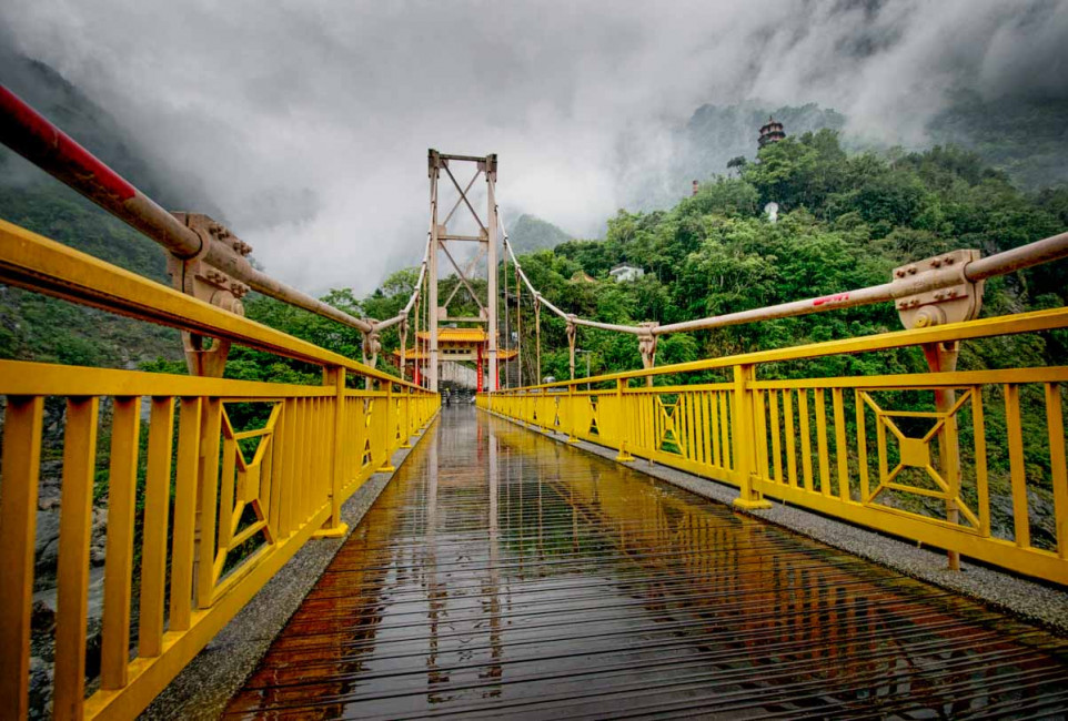 The Tianxiang Pudu suspension bridge at Taroko Gorge National Park