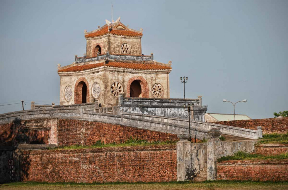 The ancient walls of the Hue Citadel in Vietnam