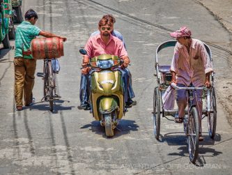 Transportation on the streets of India