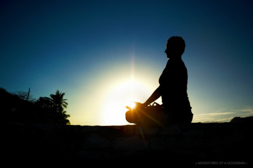 Carrie meditates on Romblon Island, Philippines
