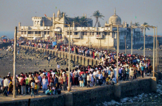 Mumbai's Haji Ali Mosque during low tide.