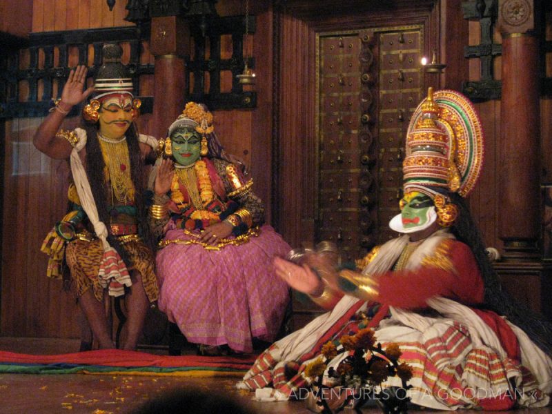 A Kathakali performance in Fort Cochin, Kerala, India
