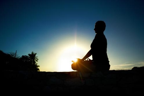 Carrie meditates on Romblon Island, Philippines