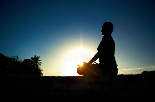 Carrie meditates on Romblon Island, Philippines