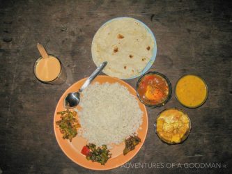 A thali for sale at the World Class Restaurant on Havelock Island, India