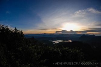 The sunrise view from atop Adam's Peak, Sri Lanka