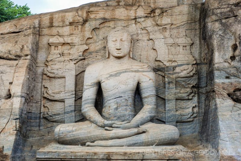 The Gal Vihara Buddha statue in Polonnaruwa — one of the Ancient Cities in Sri Lanka