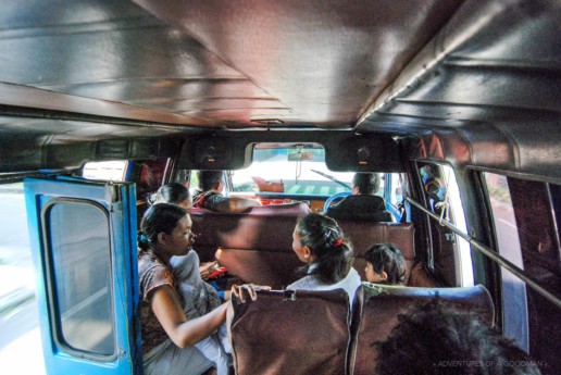 Inside a Bemo - a Balinese public bus