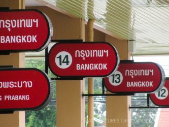 Bangkok signs - Thailand bus station