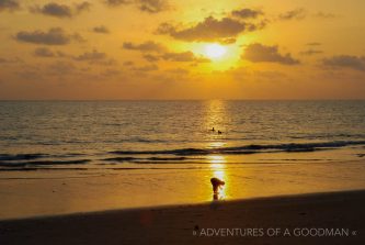 A sunset on the beach of Khao Lak, Thailand