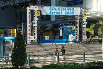 The Splashing Street near the Siam mall in Bangkok, Thailand