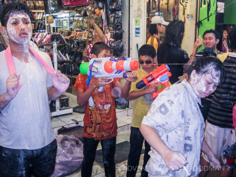 Songkran by night in the Patpong area of Bangkok