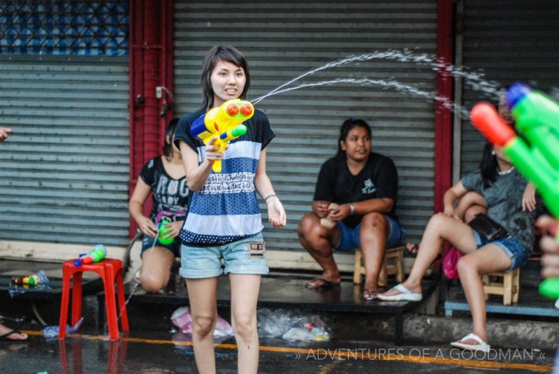 Celebrating Songkran in Bangkok, Thailand