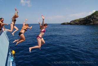 We were having too much fun to leave the live-aboard