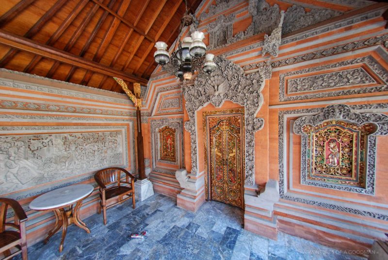 An ornate guesthouse door in Ubud - Bali, Indonesia