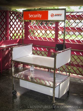 Singapore subway security stand