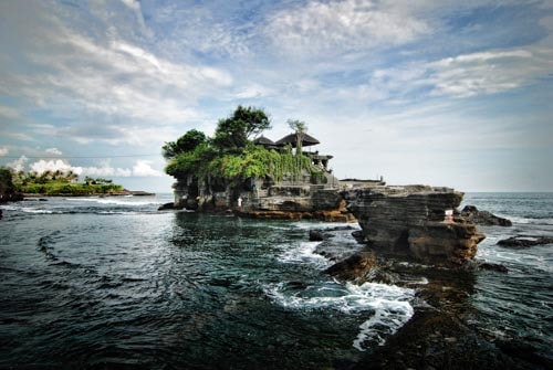 The famous Tanah Lot temple in Bali, Indonesia
