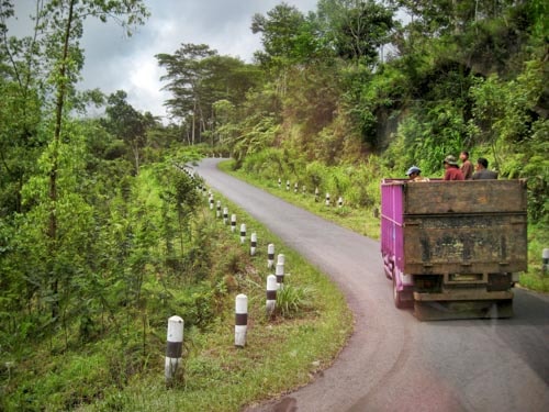 A truck transporting goods and people in Bali, Indonesia