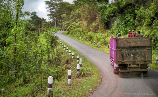 A truck transporting goods and people in Bali, Indonesia