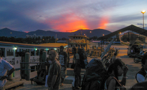 Arriving on the docks of Ko Phagnan for the Full Moon Party