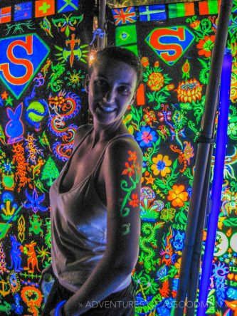 Blacklight tattoos at the full moon party in Kho Phag Nan, Thailand