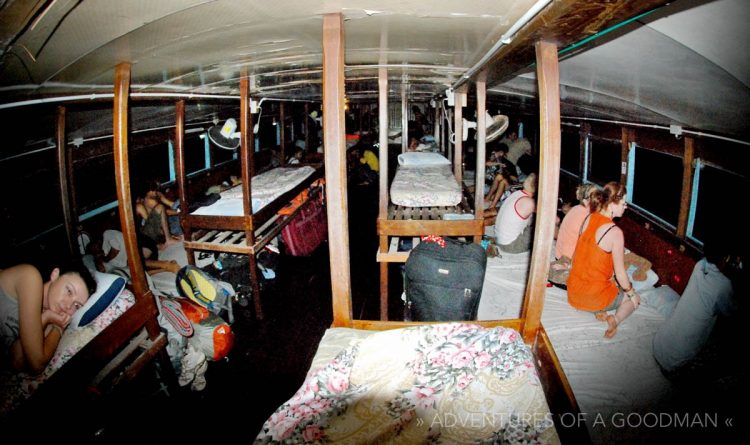 The sleeping quarters on board the overnight ferry to Koh Phangan