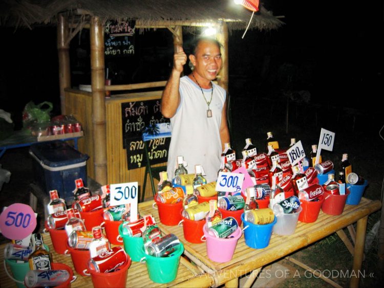 Buckets for sale at the full moon party