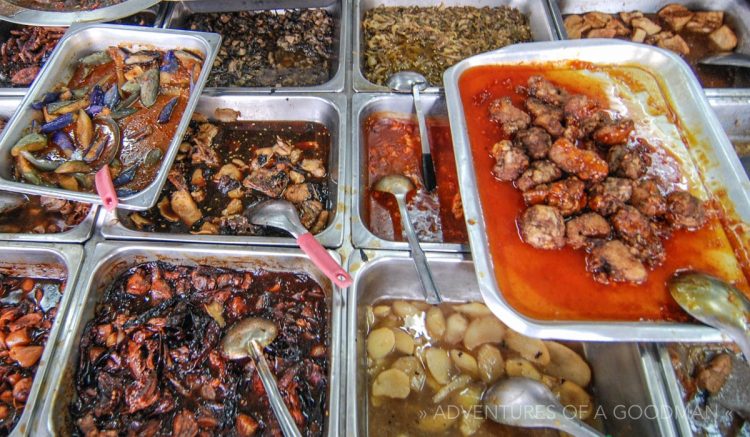 A local food buffet in Kuala Lumpur, Malaysia