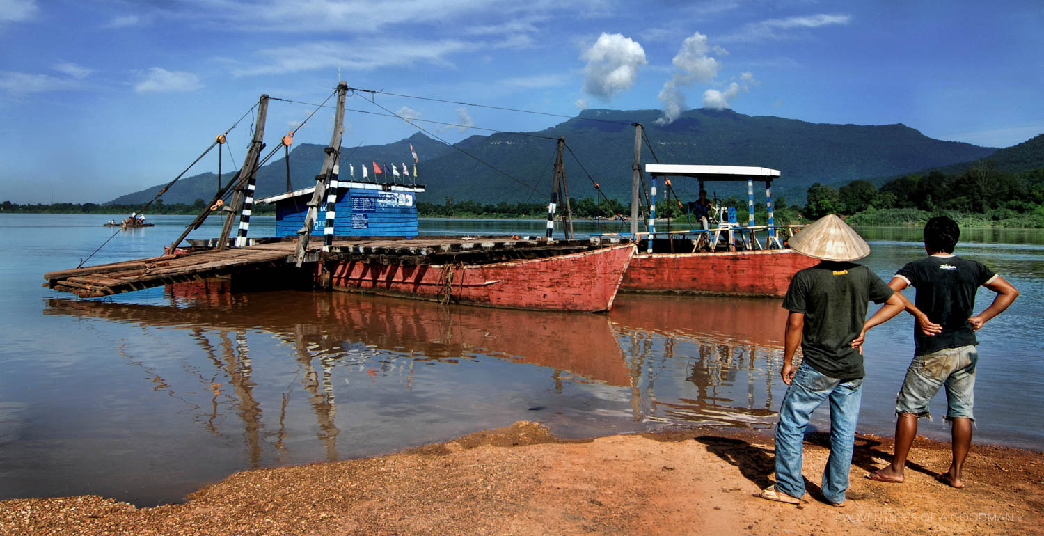 A ferry at the Champasak dock, Laos