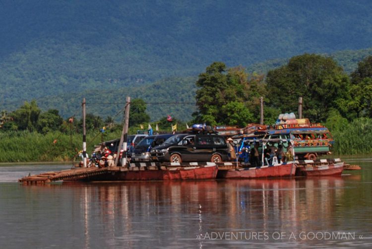 A wooden boat in Champasak, Laos