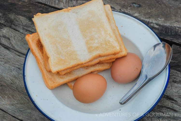 A hearty breakfast on Mr. Ton's Whiskey Trek