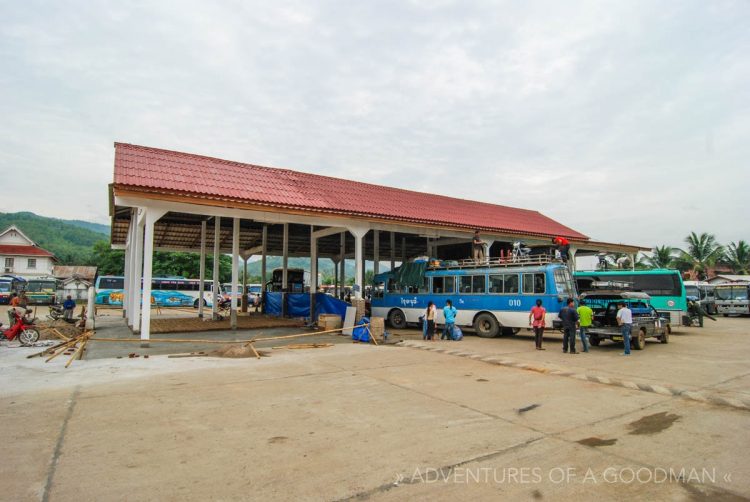 A bus station in Laos