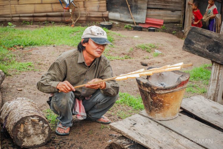 Making breakfast in the jungle