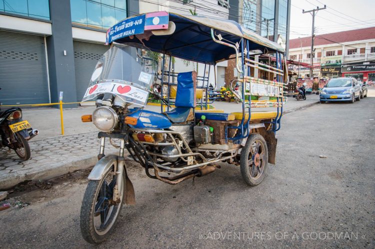 A tuk tuk on a Vientiane street