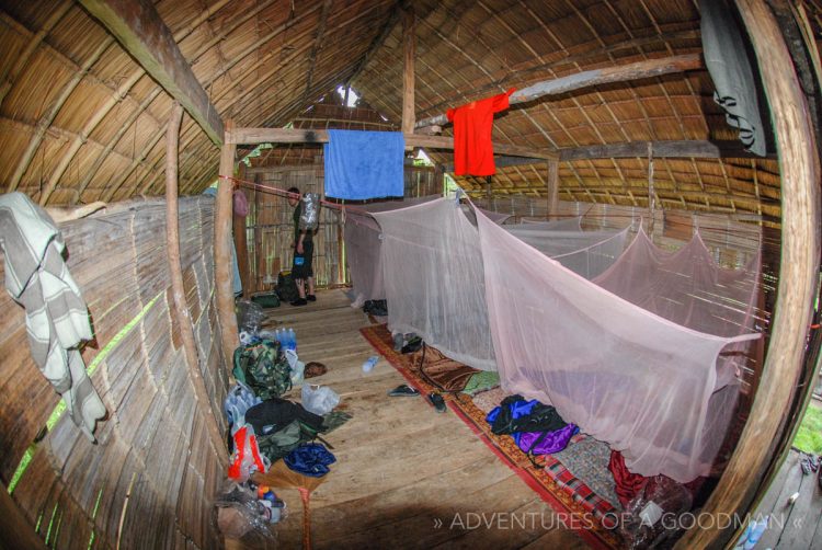 Our hut on night one of the Chiang Mai Jungle Trek