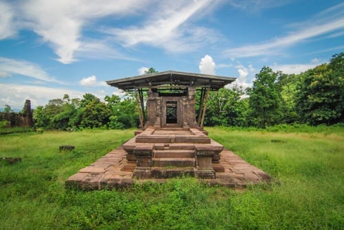 The ruins of Nandin Hall at Wat Phu, Champasak, Laos
