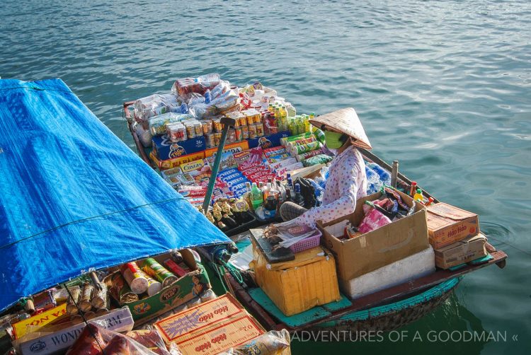 A snack boat in Halong Bay, Viet Nam