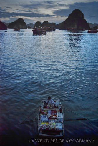 Boat vendor in Halong Bay, Vietnam