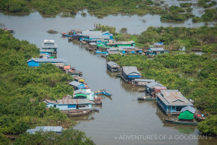 An ariel view of Kampong Phluk in Cambodia