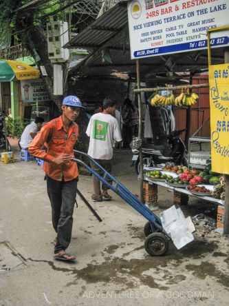 Ice delivery in Cambodia