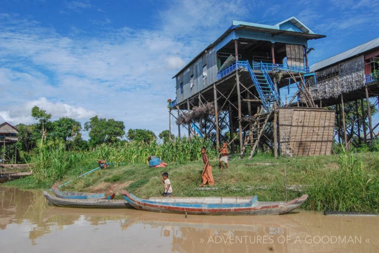 A house on stilts at the Floating Village of Kampong Phluk, Cambodia