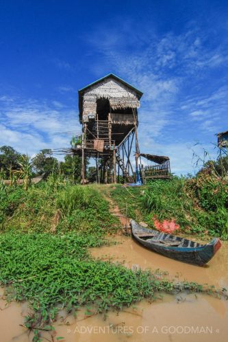 A house on stilts at the Floating Village of Kampong Phluk, Cambodia