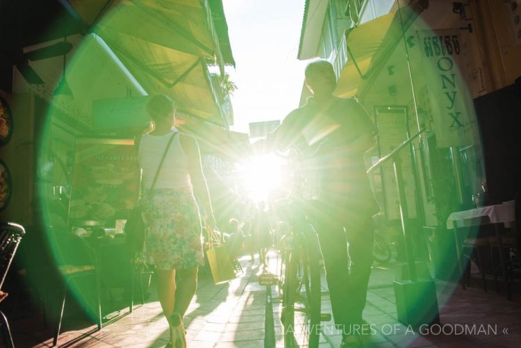 Walking along Pub Street in Siem Reap, Cambodia