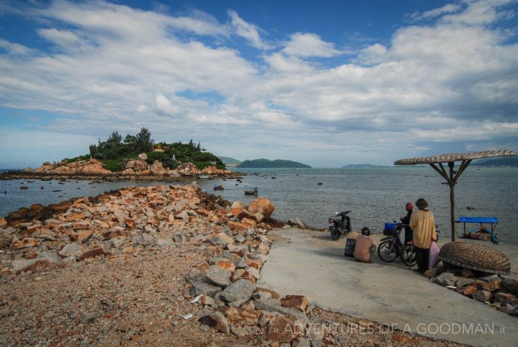 Waiting for a boat to visit a Buddhist shrine in Nah Trang, VietNam